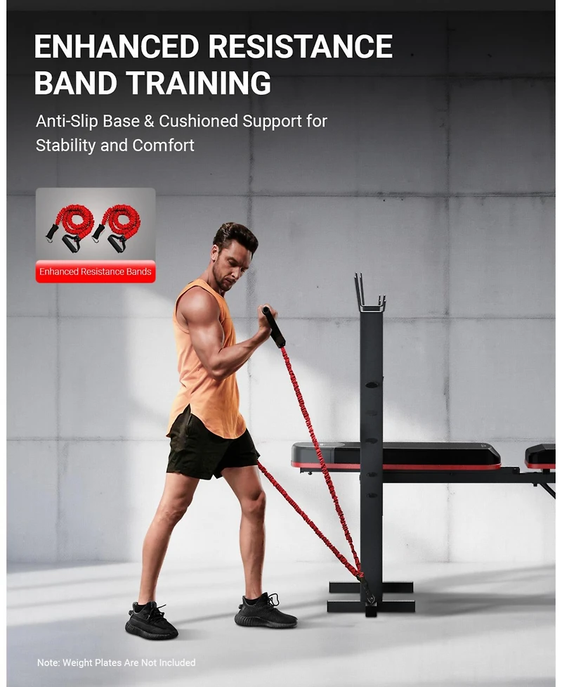 Harison 6-in-1 Weight Bench Set, 660 pound Capacity with Leg Extension and Preacher Pad (Hrm-G30813