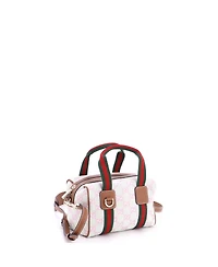 Pre-Owned Gucci Mini Web Boston Bag Gg Canvas