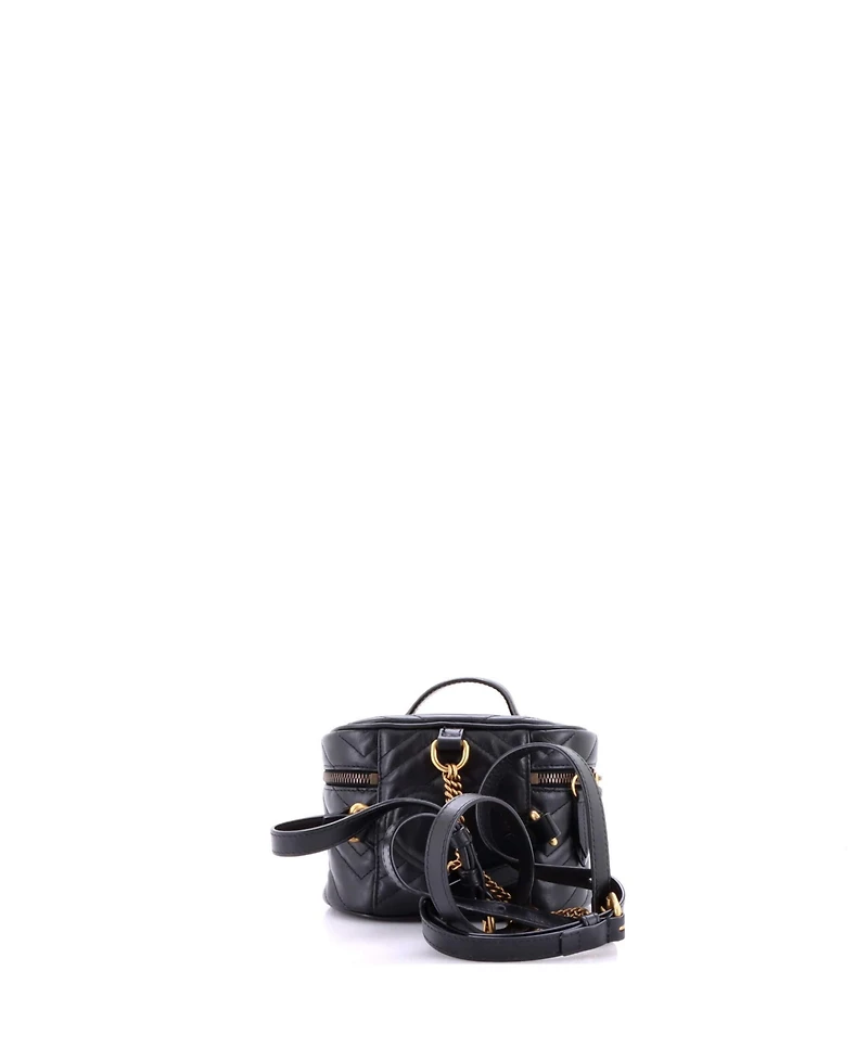 Pre-Owned Gucci Mini Gg Marmont Vanity Backpack Matelasse Leather