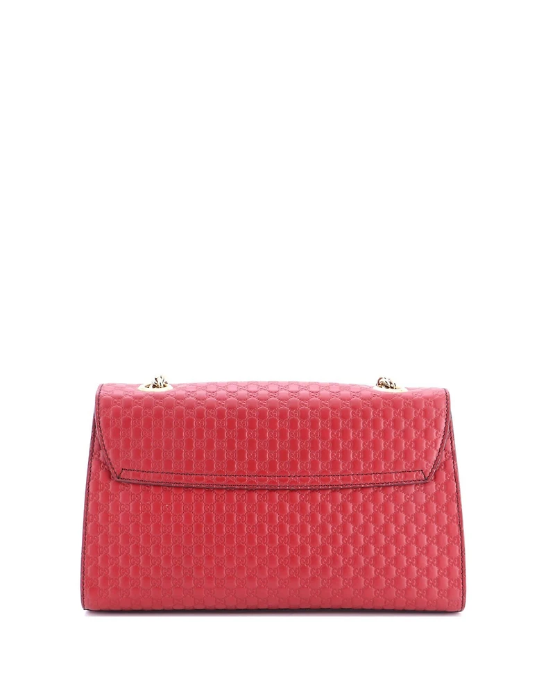 Pre-Owned Gucci Medium Emily Chain Flap Bag Microguccissima Leather