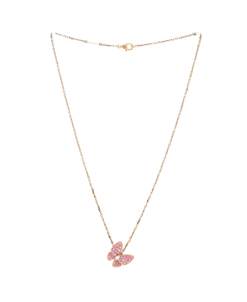 Pre-Owned Van Cleef & Arpels Two Butterfly Pendant Necklace