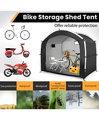 Sugift Outdoor Bike Storage Shed Tent with PU4000MM Waterproof Oxford Fabric for 5 Bikes
