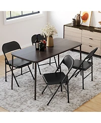 homfan Set of 4 Folding Chairs with Padded Cushion – Steel Frame, Foldable and Stackable for Indoor Outdoor Home Office Wedding Events