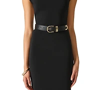 Steve Madden Feathered Edge Stitched Pant Belt