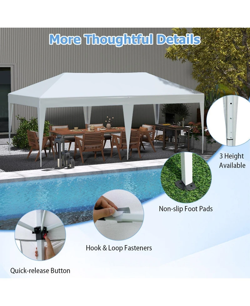 Sugift 10 x 20 Feet Pop Up Canopy Tent with Carry Bag for Party Bbq