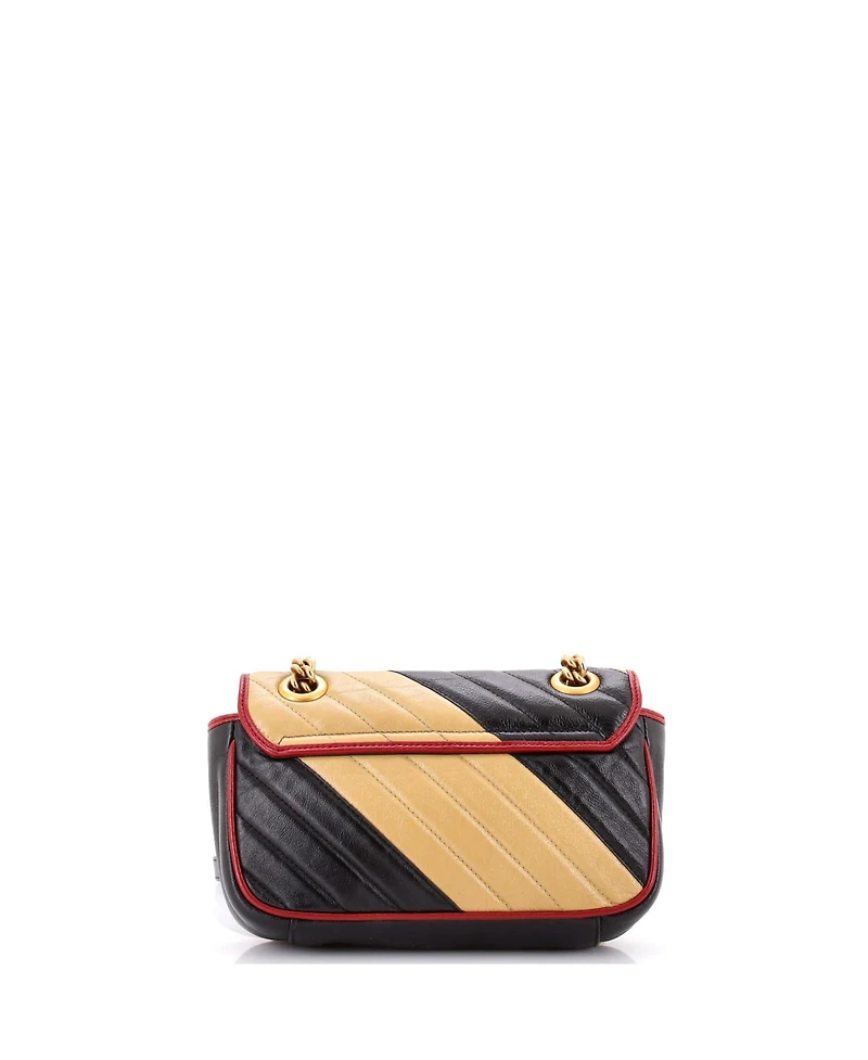 Pre-Owned Gucci Mini Gg Marmont Flap Bag Diagonal Quilted Leather