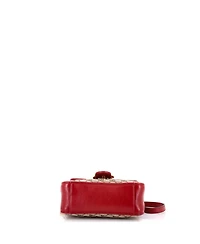 Pre-Owned Gucci Mini Gg Marmont Top Handle Flap Bag Diagonal Quilted Gg Canvas with Leather
