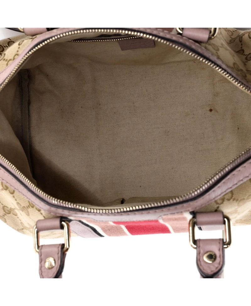 Pre-Owned Gucci Medium Vintage Web Boston Bag Gg Canvas