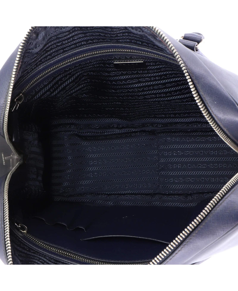Pre-Owned Prada Large Zip Around Briefcase Saffiano Leather