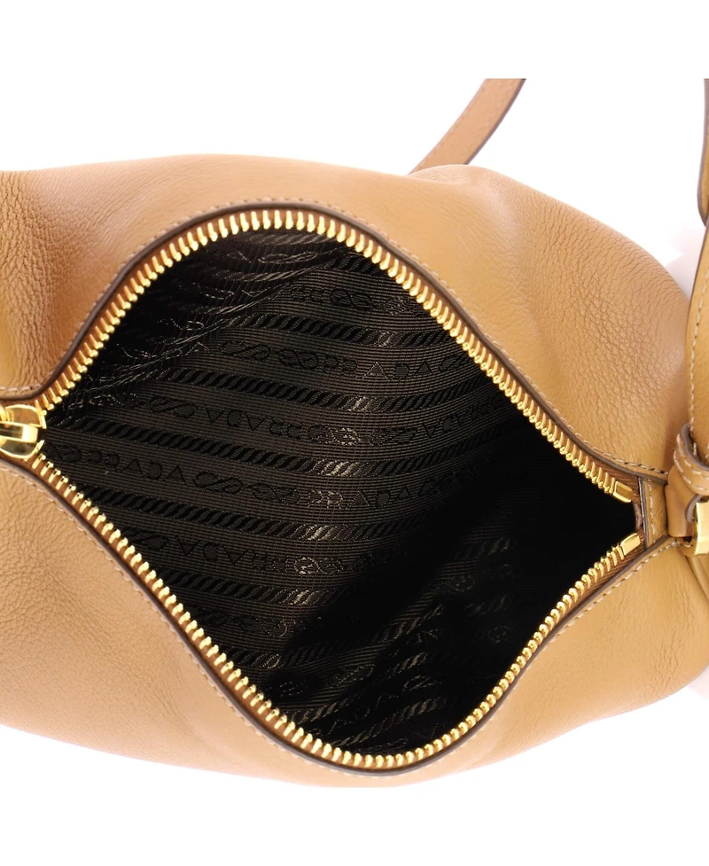 Pre-Owned Prada Zip Buckle Pouch Shoulder Bag Leather