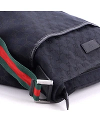 Pre-Owned Gucci Medium Front Pocket Web Messenger Gg Canvas
