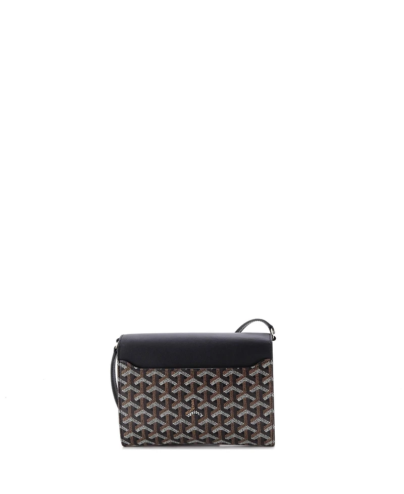 Pre-Owned Goyard Chypre Wallet on Strap Coated Canvas with Leather