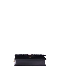 Pre-Owned Saint Laurent Classic Monogram Wallet on Chain Embellished Velvet