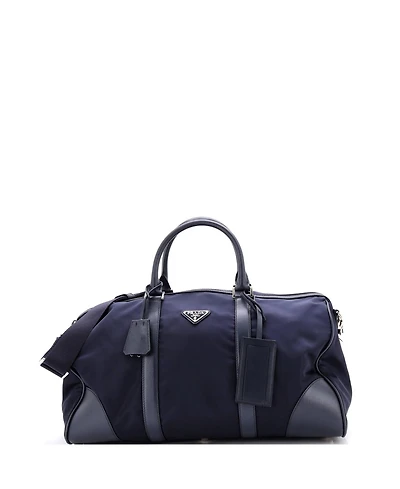 Pre-Owned Prada Medium Convertible Weekender Bag Tessuto with Saffiano Leather