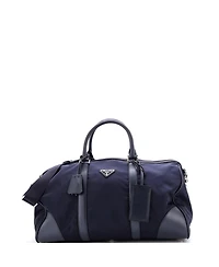 Pre-Owned Prada Medium Convertible Weekender Bag Tessuto with Saffiano Leather