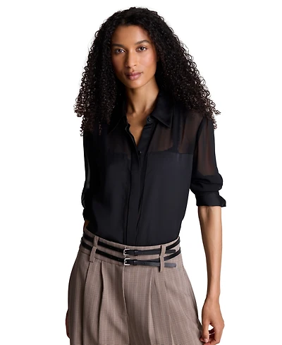 Kenneth Cole Women's Long-Sleeve Button Front Shirt