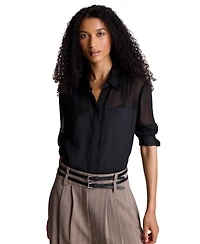 Kenneth Cole Women's Long-Sleeve Button Front Shirt