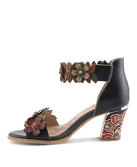 L'Artiste Women s Doublelove Floral Block Heel with Dressy Cushioned Comfort