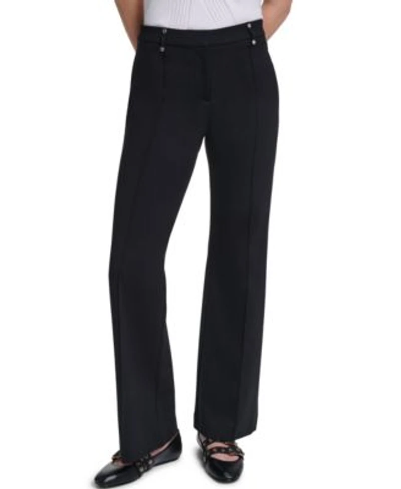 Karl Lagerfeld Paris Womens Ponte Mid Rise Pants