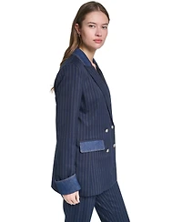 Karl Lagerfeld Paris Women's Button-Front Collared Jacket