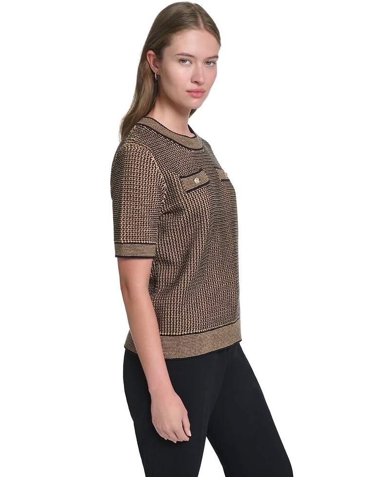 Karl Lagerfeld Paris Women's Short-Sleeve Sweater