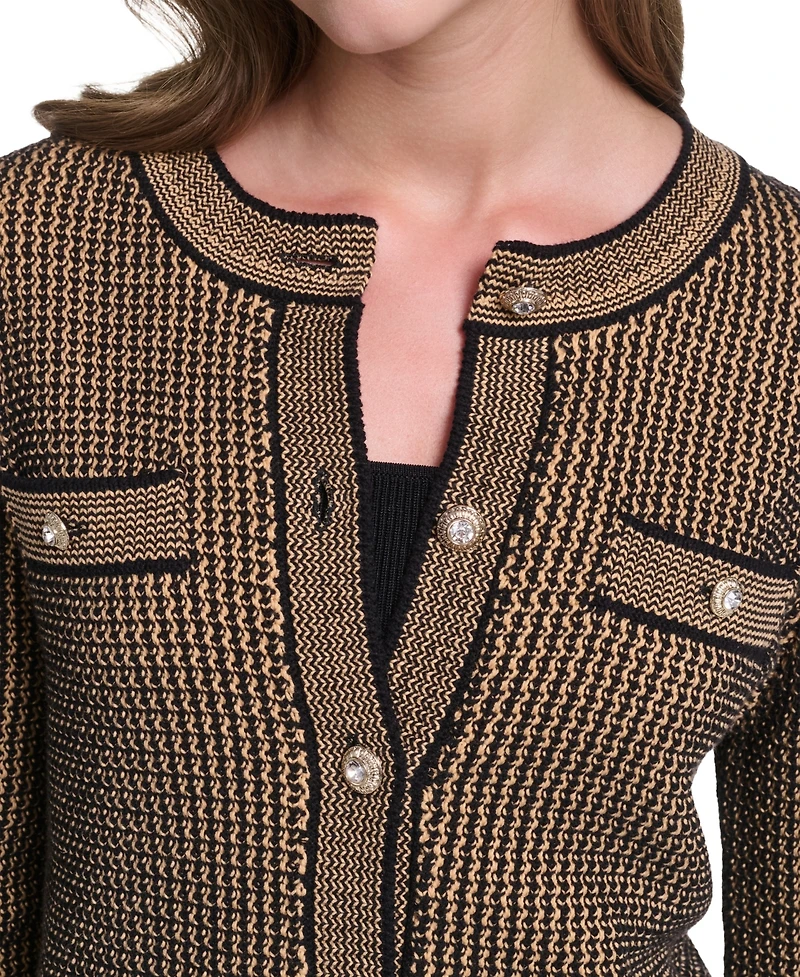 Karl Lagerfeld Paris Women's Crewneck Cardigan