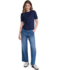 Karl Lagerfeld Paris Women's Crewneck Short-Sleeve Sweater