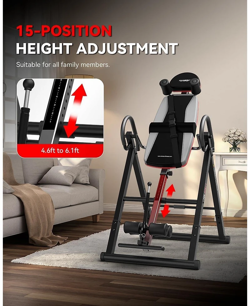 Harison Heavy Duty Inversion Table for Back Pain Relief, 350 Lbs Capacity (Hrm-40511)