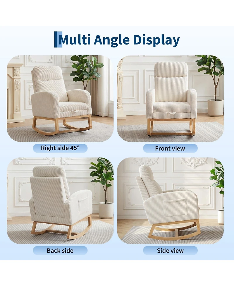 gaomon Recliner Armchair, Rocking Chair Nursery Chairs with Foot Rest for Living Room,Bedroom