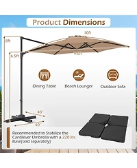 Sugift Offset Cantilever Patio Umbrella with 360 Rotation and Air Vent