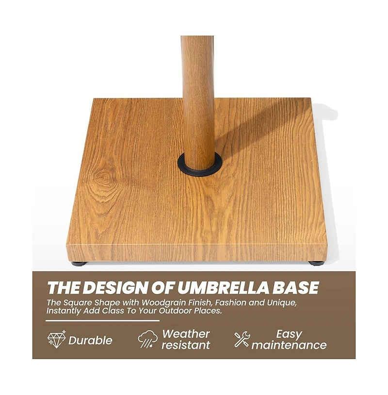 Pellebant Umbrella Base Holder Square Weighted Stand for Outdoor Market Umbrella, Cement Concrete Steel