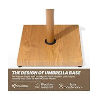 Pellebant Umbrella Base Holder Square Weighted Stand for Outdoor Market Umbrella, Cement Concrete Steel