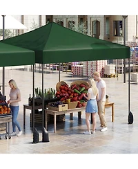 Sugift 9.5 x 9.5 ft Pop Up Canopy Tent with Adjustable Heights and Wheeled Bag