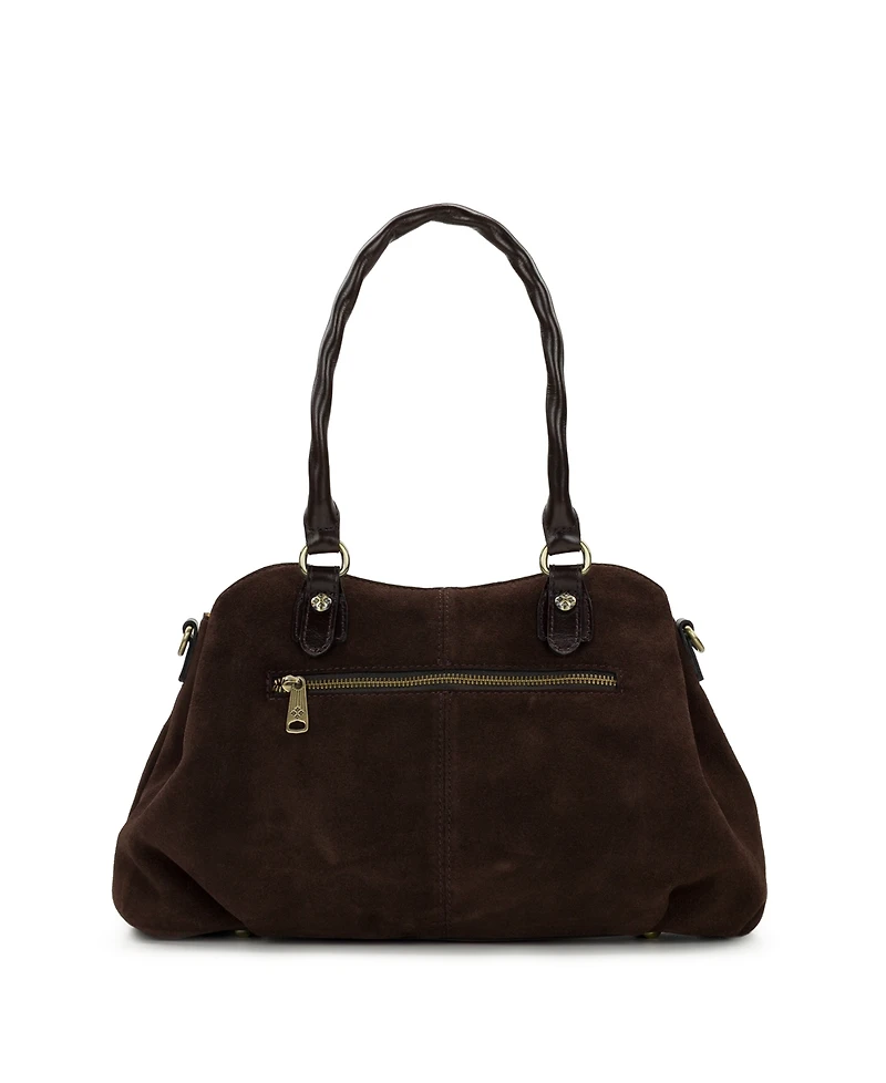 Patricia Nash Johanne Suede Zipper Medium Satchel Handbag