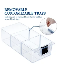 Xdovet Plastic StorBox Organizer Arts Crafts Sewing Supplies Case Accents Compartments Drawers Dividers