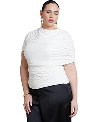 Eloquii Plus Sleeve Overlay Draped Women's Top