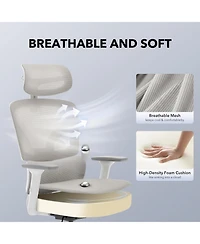 gaomon Ergonomic Office Chair, Computer Desk Chair Comfy with Adjustable Padded Headrest,Comfortable Lumbar Support and3D Armrest Gaming Chairs