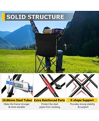 Aofar 2pack Camping Chair Folding Outdoor Heavy Duty Beach Fishing