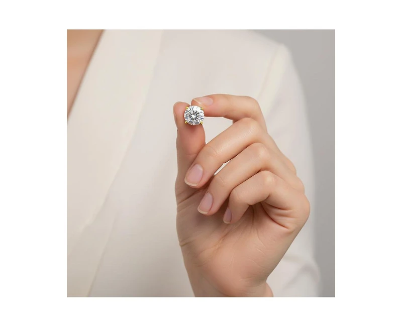 Genevive Dainty Sterling Silver Brilliant Round 5MM Cz Mini Stud Earrings