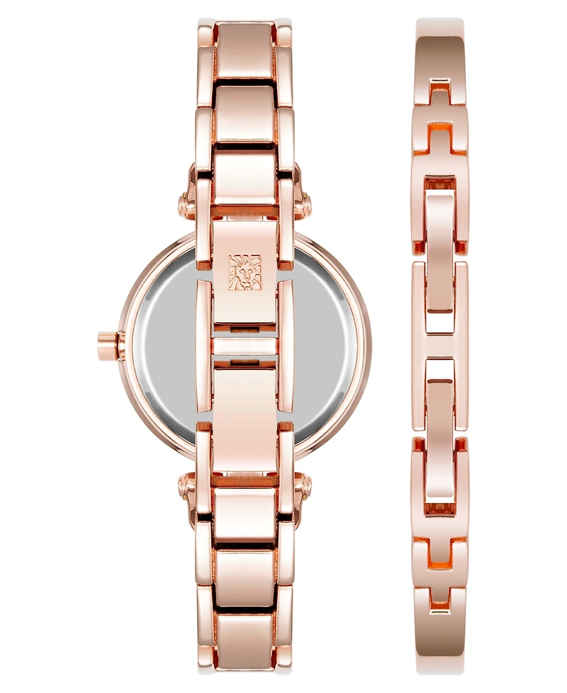 Anne Klein Women's Quartz Pink Round Bracelet Watch 28.1mm x 33.8mm
