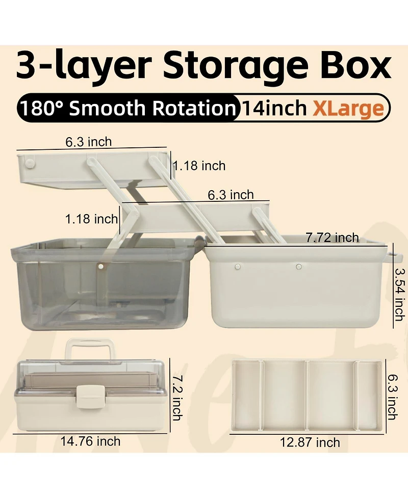 Xdovet Craft Organizer Box with Adjustable Dividers