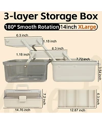 Xdovet Craft Organizer Box with Adjustable Dividers
