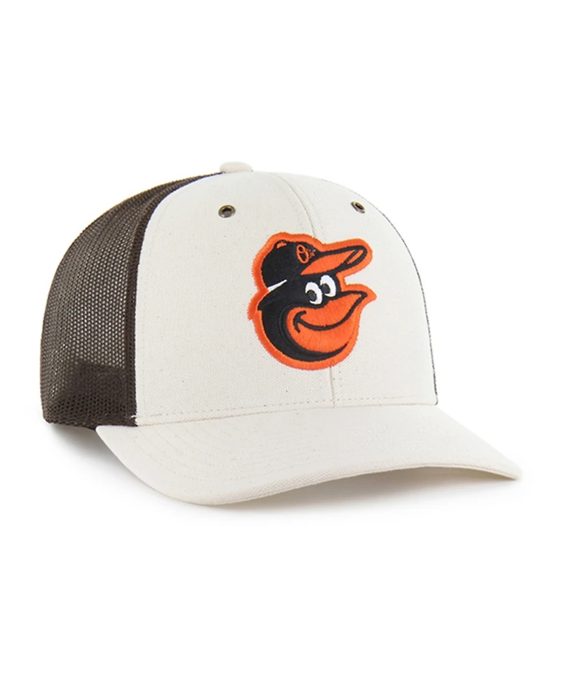 Carhartt x '47 Men's Natural/Brown Baltimore Orioles Undyed Trucker Adjustable Hat