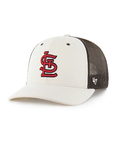 Carhartt x '47 Men's Natural/Brown St. Louis Cardinals Undyed Trucker Adjustable Hat