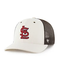 Carhartt x '47 Men's Natural/Brown St. Louis Cardinals Undyed Trucker Adjustable Hat