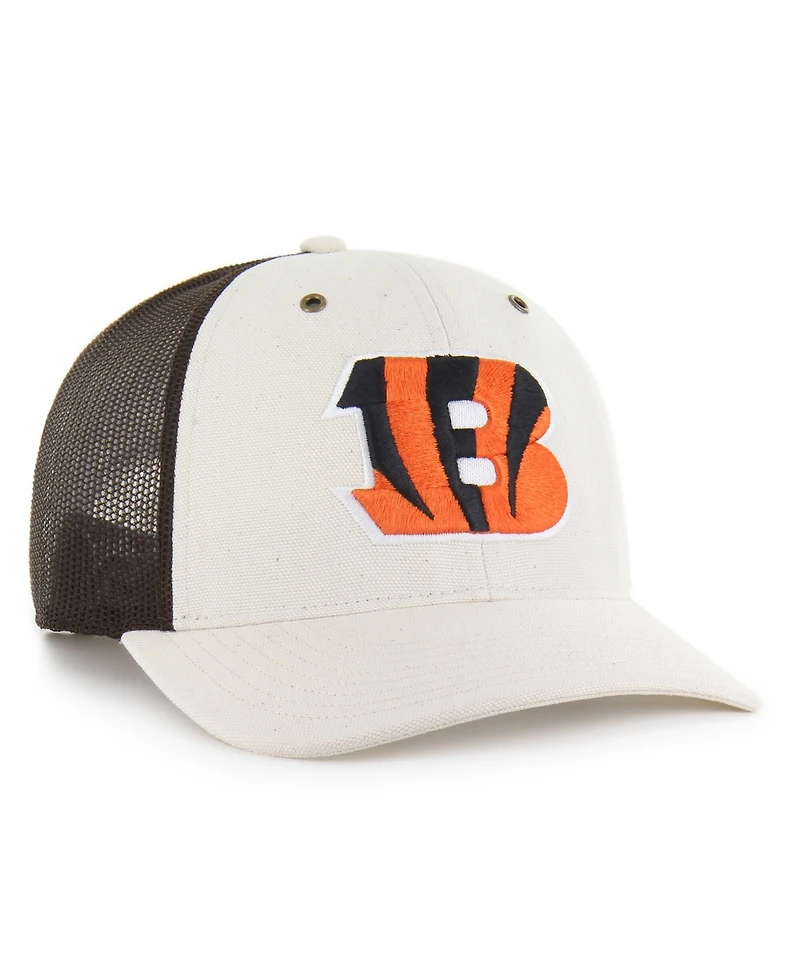Carhartt x '47 Men's Natural/Brown Cincinnati Bengals Undyed Trucker Adjustable Hat