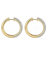 And Now This Crystal Composite Stone Hinged Hoop Earrings