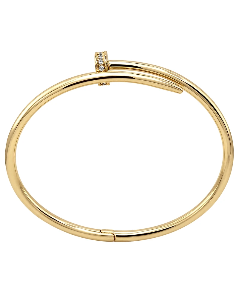 And Now This Cubic Zirconia Nail Head Coil Bangle Bracelet