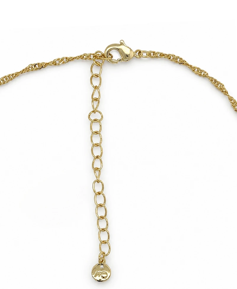 And Now This Crystal Gold-Tone Plated Composite Stone Pave Cross Pendant Necklace