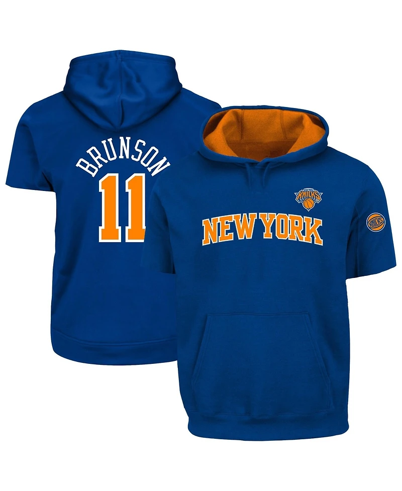 Fanatics Men's Jalen Brunson Blue New York Knicks Big & Tall Short Sleeve Hoodie